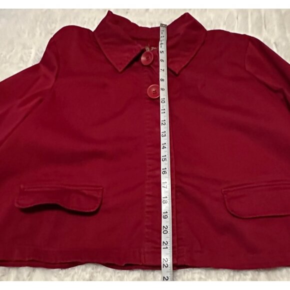 Women's LAL Live A Little Brand Red Collared Jacket Cotton Blend Size PXL - Picture 8 of 16